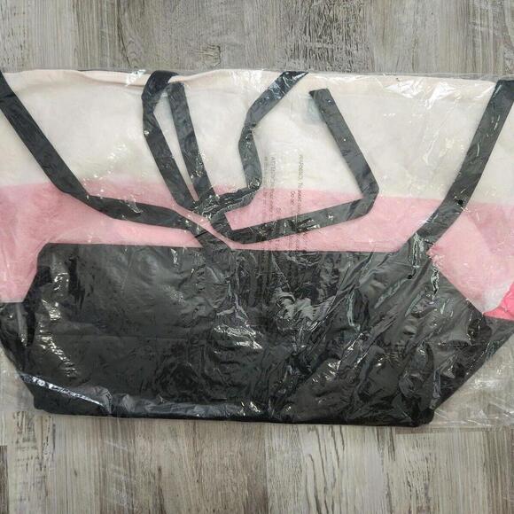Victoria Secret Tote Bag Extra Large New With Defect Pink Black - Picture 2 of 8